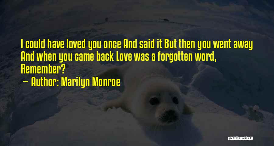 Went Away Quotes By Marilyn Monroe Went Away Quotes By Marilyn Monroe