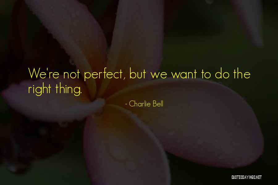 We're Not Perfect But Quotes By Charlie Bell