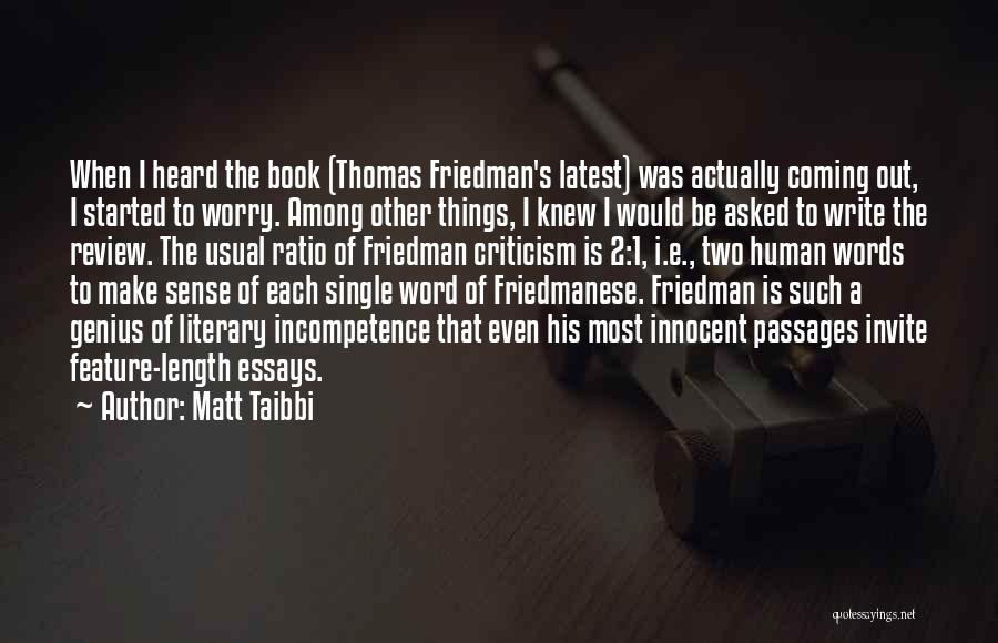What Are Book Review Quotes By Matt Taibbi