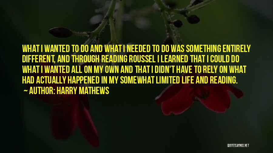 What Could Have Happened Quotes By Harry Mathews