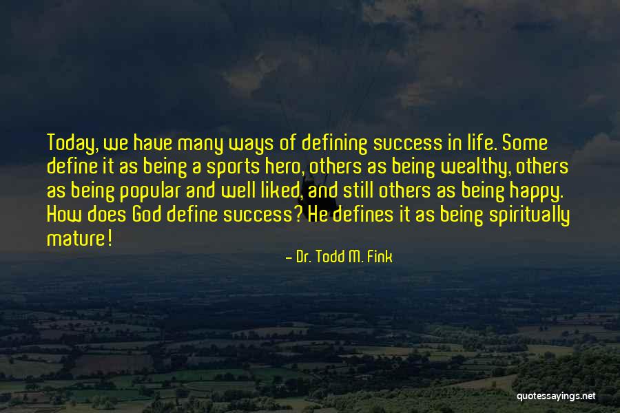 What Defines Success Quotes By Dr. Todd M. Fink