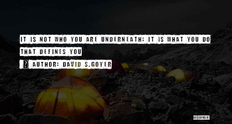 What Defines You Quotes By David S.Goyer