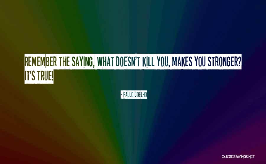 What Doesn't Kill You Makes You Stronger Quotes By Paulo Coelho What Doesn't Kill You Makes You Stronger Quotes By Paulo Coelho