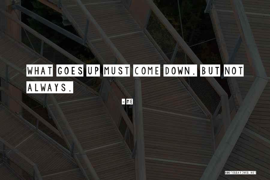 What Goes Up Must Come Down Quotes By Me