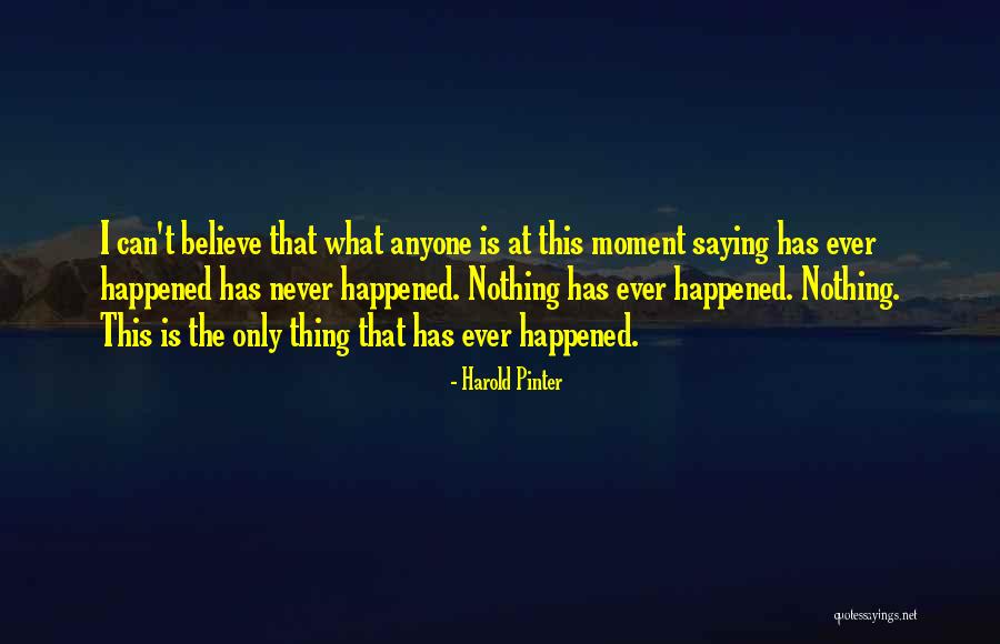 What Has Happened Quotes By Harold Pinter