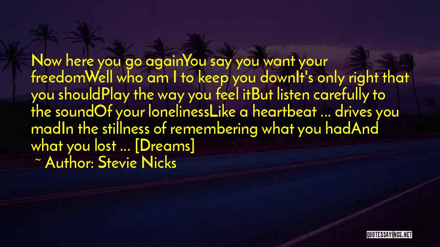 What I Feel Right Now Quotes By Stevie Nicks