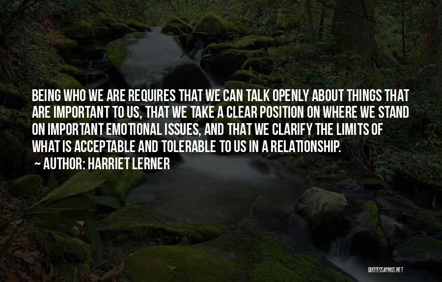 What Is Important In A Relationship Quotes By Harriet Lerner