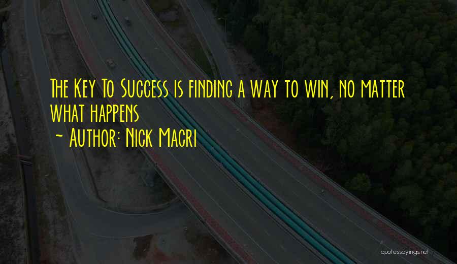 What Is The Key To Success Quotes By Nick Macri