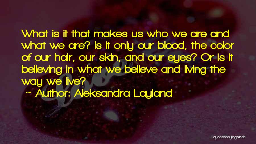 What Makes Us Who We Are Quotes By Aleksandra Layland