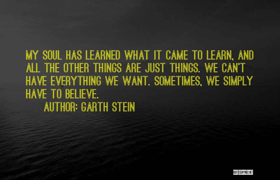 What We Learn Quotes By Garth Stein