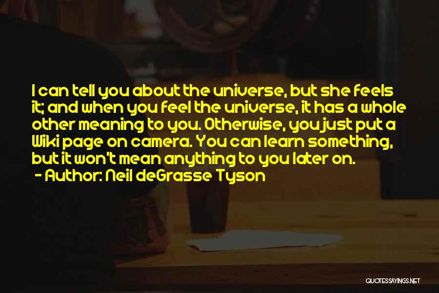 What You Put Out Into The Universe Quotes By Neil DeGrasse Tyson