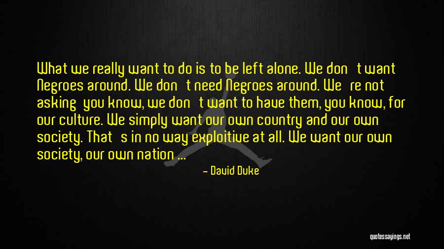 What You Really Want Quotes By David Duke