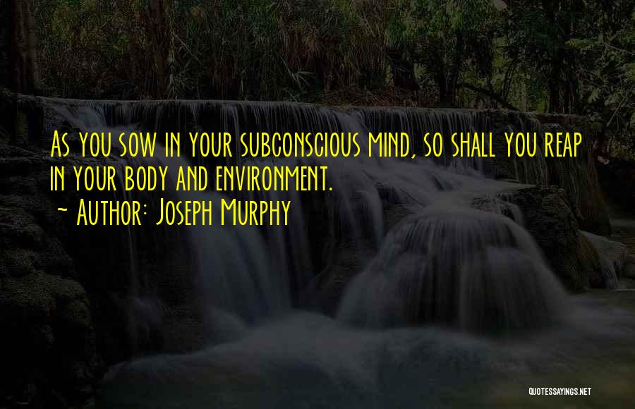 What You Sow So Shall You Reap Quotes By Joseph Murphy
