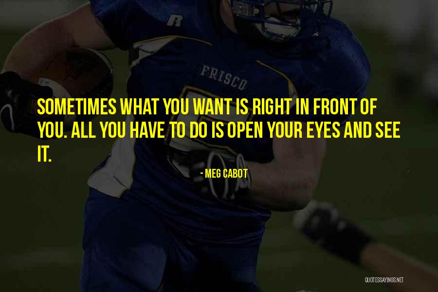 What You Want Is Right In Front Of You Quotes By Meg Cabot What You Want Is Right In Front Of You Quotes By Meg Cabot