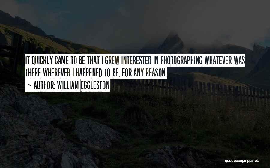 Whatever Happened Quotes By William Eggleston