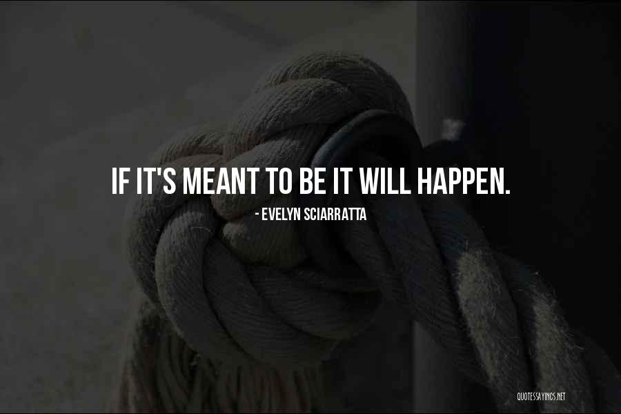 What's Meant To Be Will Happen Quotes By Evelyn Sciarratta