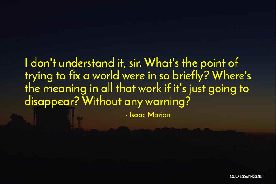 What's The Point Of Trying Quotes By Isaac Marion