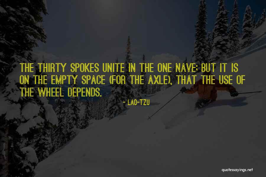 Wheel Spokes Quotes By Lao-Tzu Wheel Spokes Quotes By Lao-Tzu