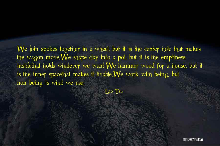 Wheel Spokes Quotes By Lao-Tzu Wheel Spokes Quotes By Lao-Tzu