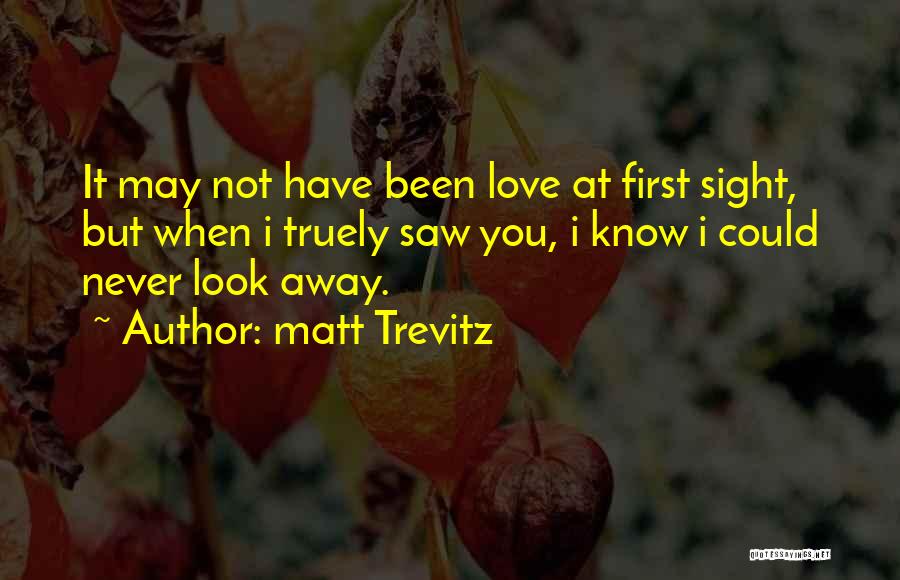When I Saw You Love Quotes By Matt Trevitz