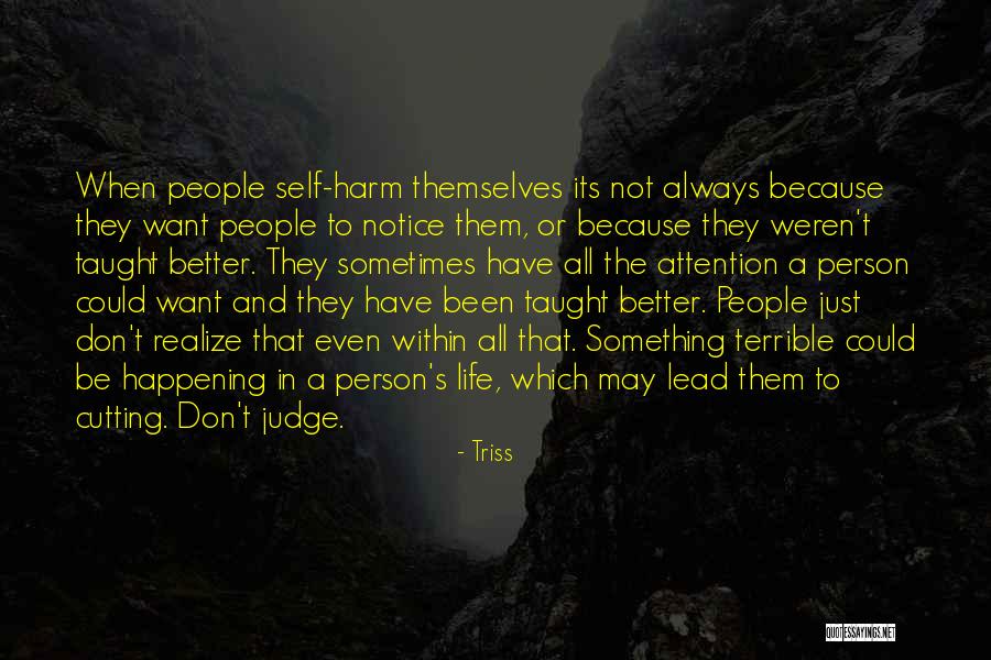 When People Self Harm Quotes By Triss When People Self Harm Quotes By Triss