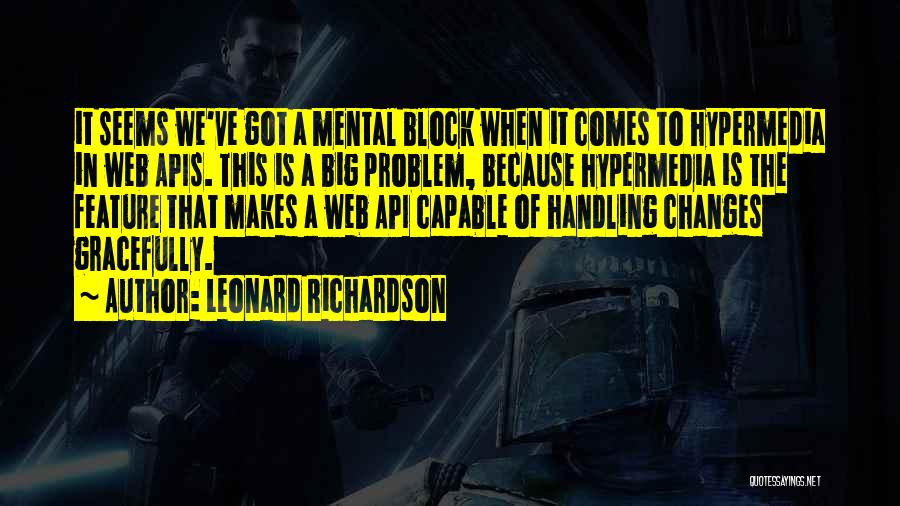 When Problem Comes Quotes By Leonard Richardson