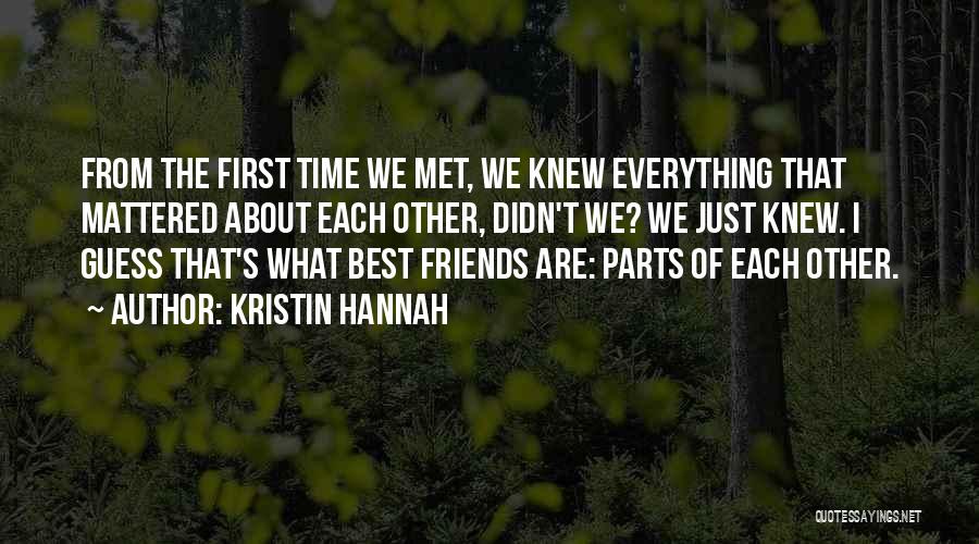 When We First Met Friends Quotes By Kristin Hannah