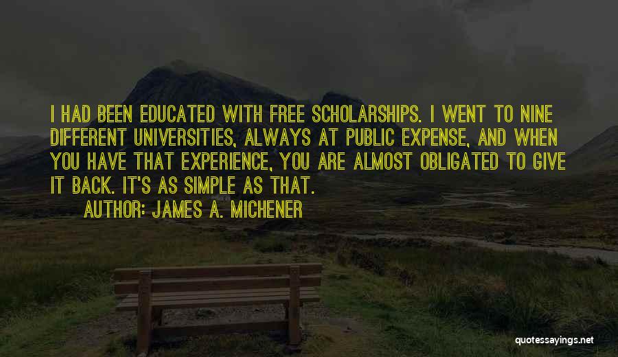 When You Give Back Quotes By James A. Michener