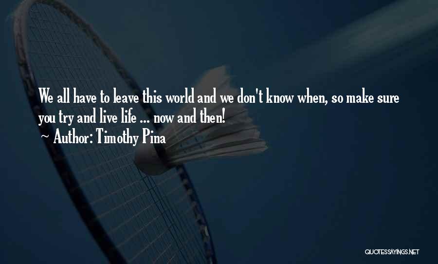 When You Leave This World Quotes By Timothy Pina