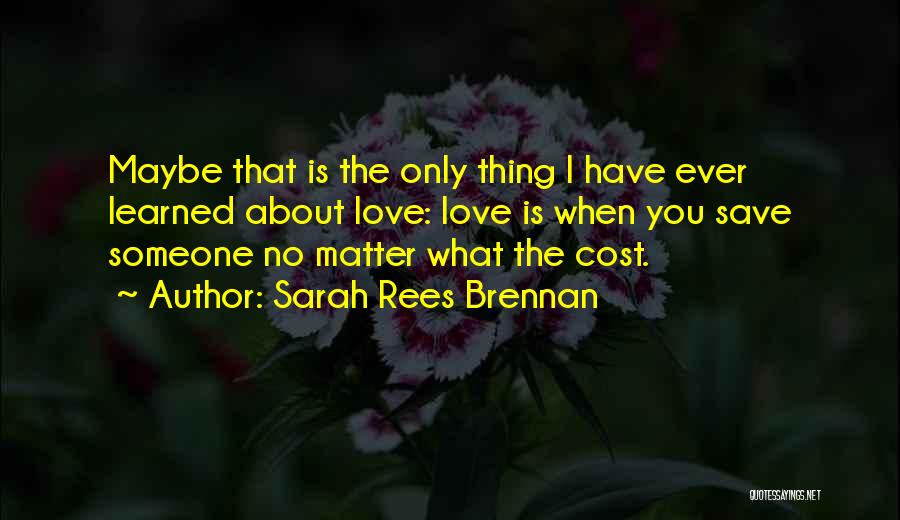 When You Love Someone No Matter What Quotes By Sarah Rees Brennan