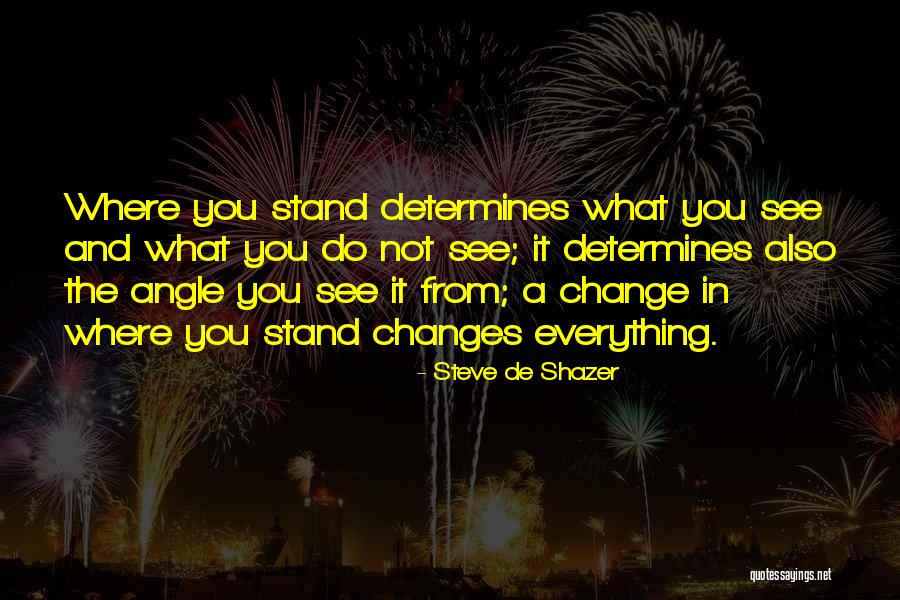 Where Do You Stand Quotes By Steve De Shazer