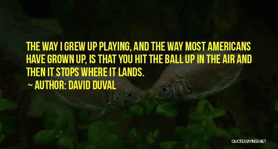 Where You Grew Up Quotes By David Duval