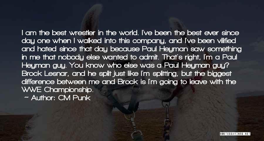 Who I Am When I'm With You Quotes By CM Punk