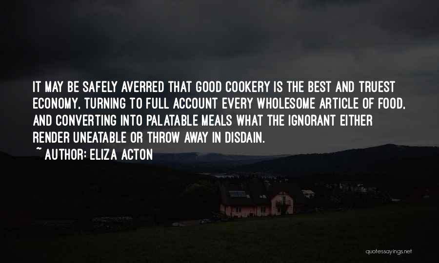 Wholesome Food Quotes By Eliza Acton