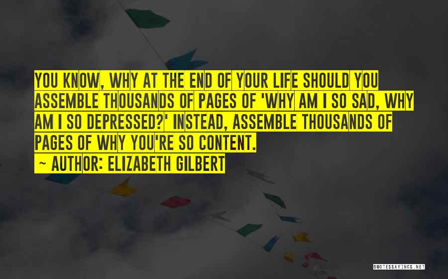 Why Am I Sad Quotes By Elizabeth Gilbert