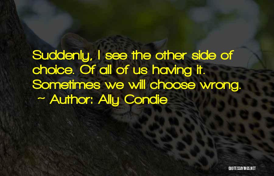 Why Did You Choose Me Quotes By Ally Condie