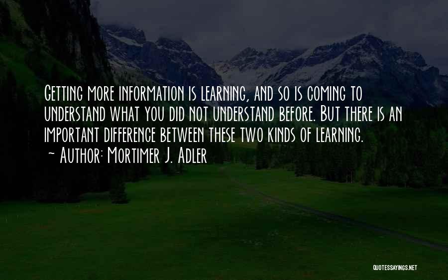 Why Learning Is Important Quotes By Mortimer J. Adler