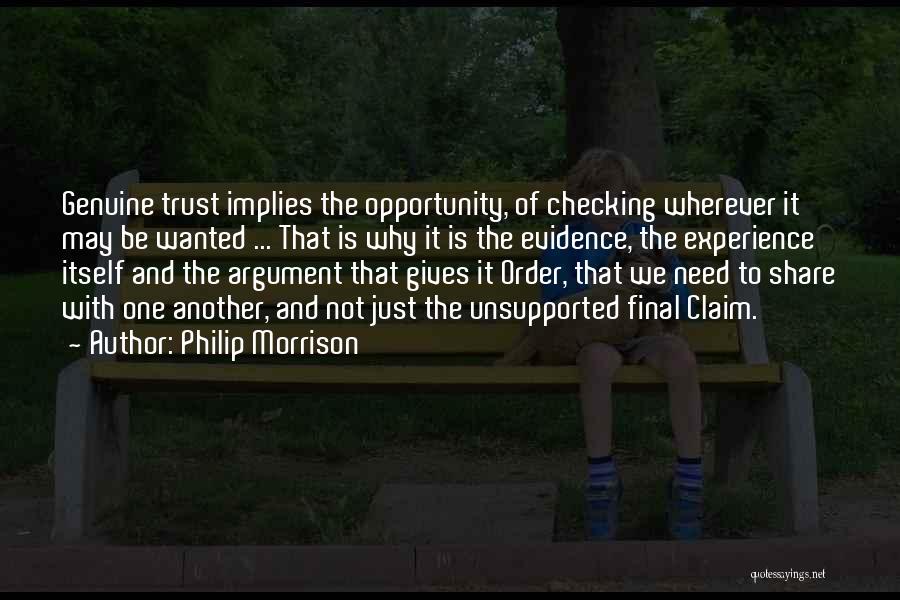 Why Not To Trust Quotes By Philip Morrison