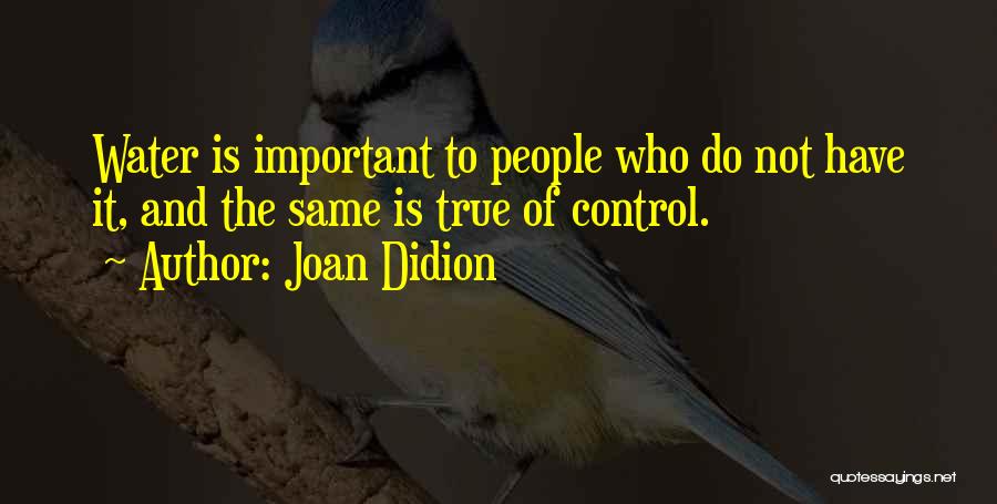 Why Water Is Important Quotes By Joan Didion