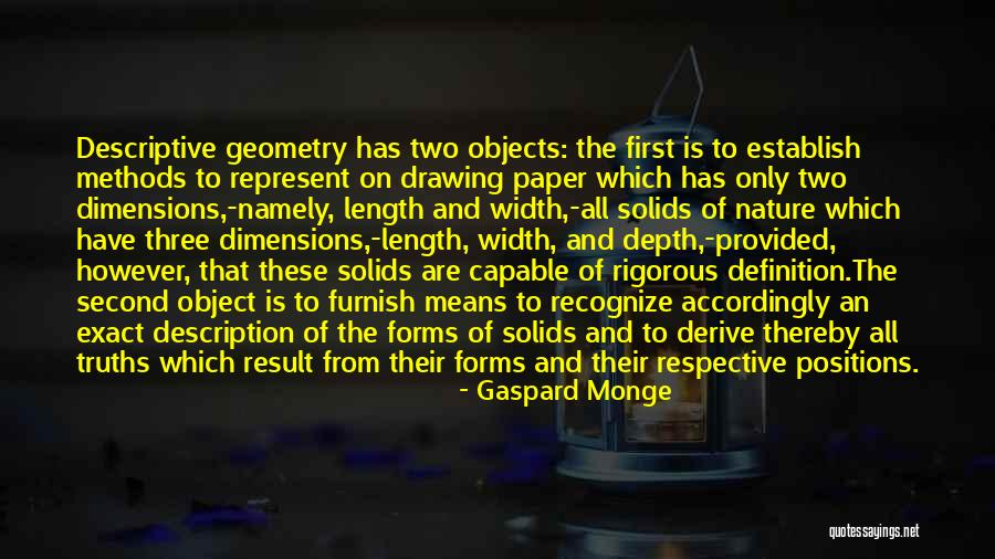 Width And Length Quotes By Gaspard Monge Width And Length Quotes By Gaspard Monge