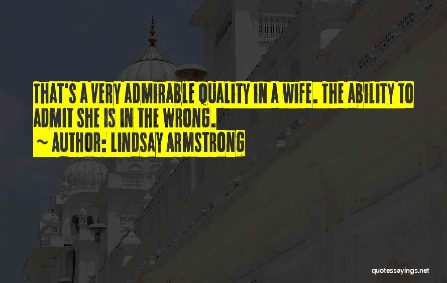 Wife Qualities Quotes By Lindsay Armstrong