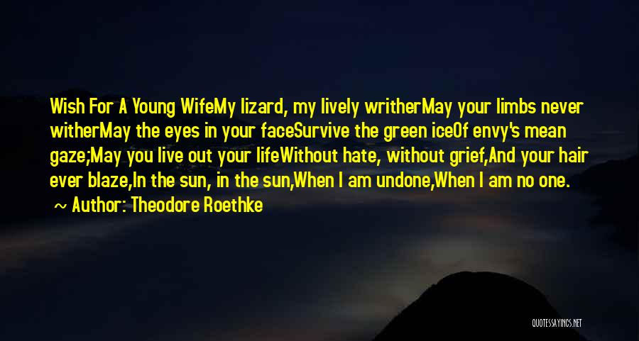 Wife's Death Quotes By Theodore Roethke
