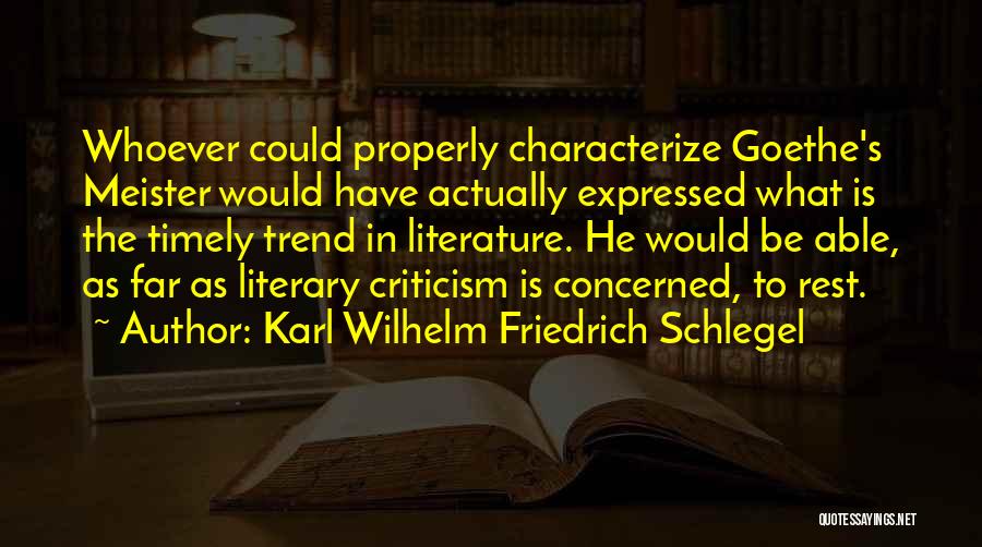 Wilhelm Meister Quotes By Karl Wilhelm Friedrich Schlegel