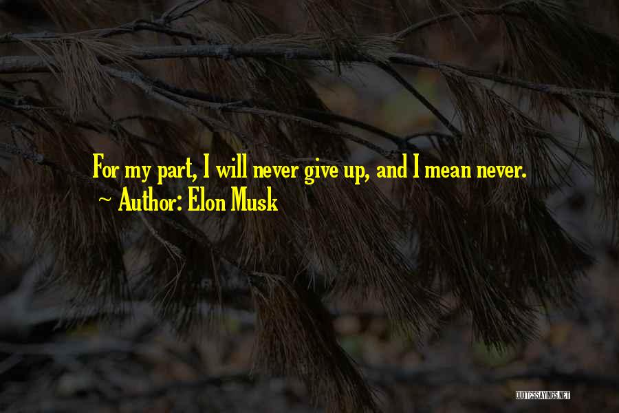 Will Never Give Up Quotes By Elon Musk