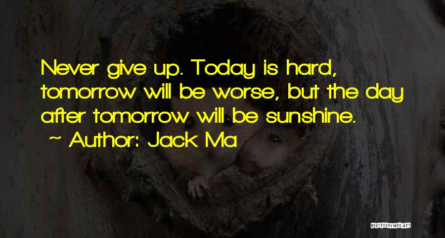 Will Never Give Up Quotes By Jack Ma