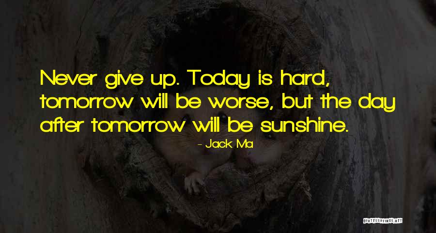 Will Never Give Up Quotes By Jack Ma