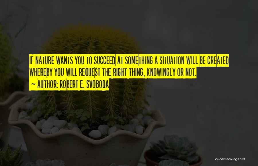 Will To Succeed Quotes By Robert E. Svoboda