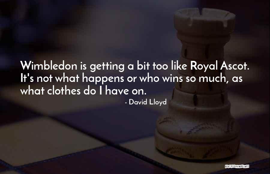 Wimbledon Tennis Quotes By David Lloyd