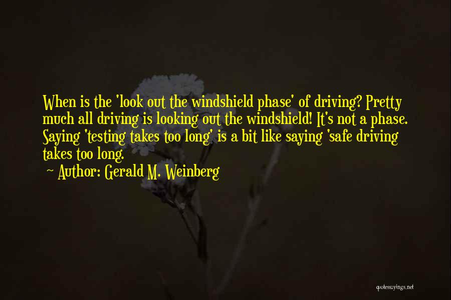 Windshield Quotes By Gerald M. Weinberg