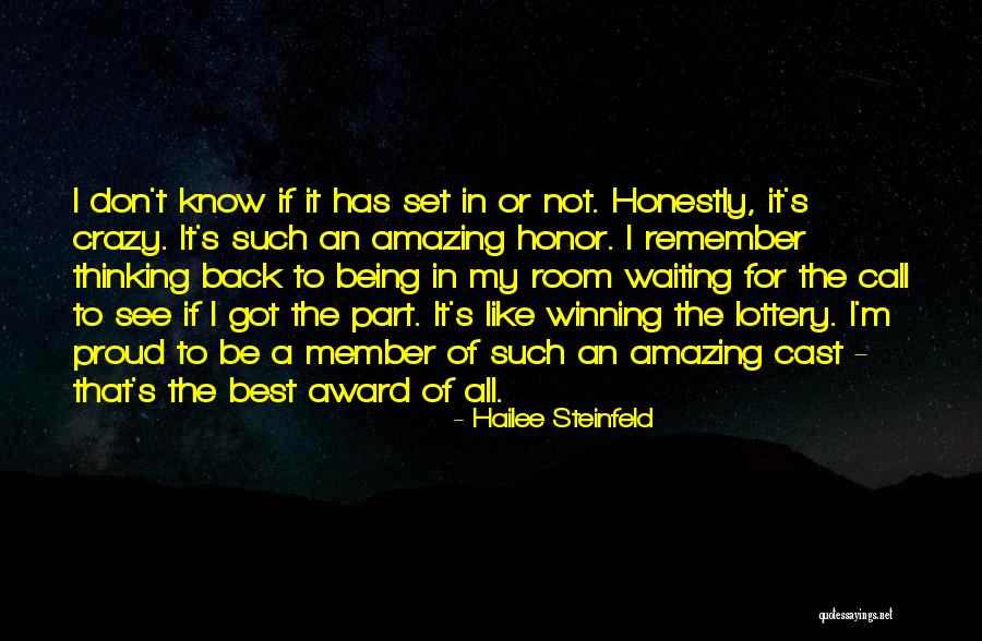 Winning An Award Quotes By Hailee Steinfeld Winning An Award Quotes By Hailee Steinfeld